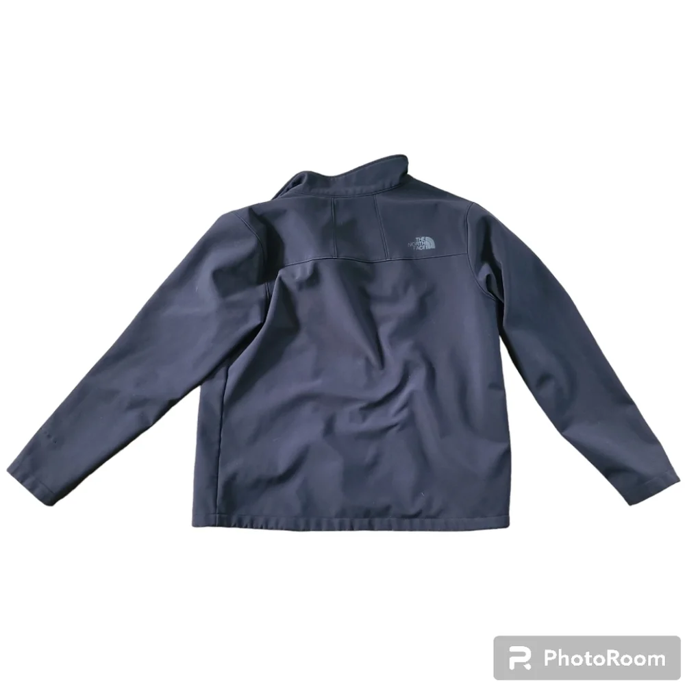 The North Face softshell jacket men's LG--ZIPPER BROKEN & SM‎ BURN HOLE--flaws